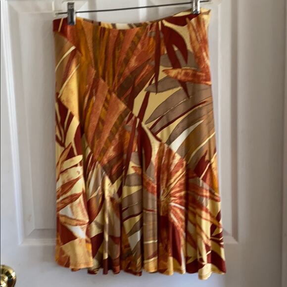 Cache vintage women’s size large leaf print slip on skirt - Picture 1 of 5